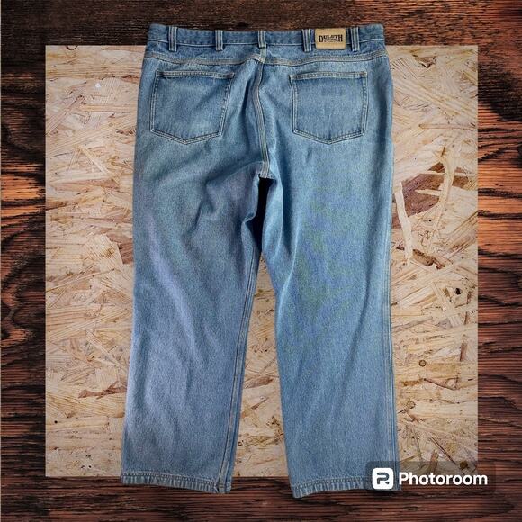 Duluth Trading Co Men's 46x32 Stonewash Ballroom Relaxed Fit 100% Cotton Jeans - Picture 2 of 9